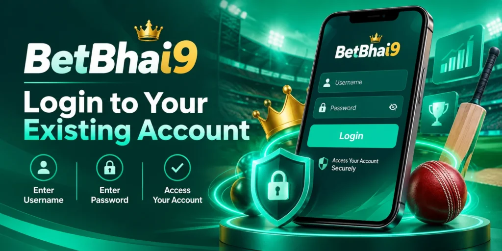 BetBhai9 login guide showing existing account access on mobile